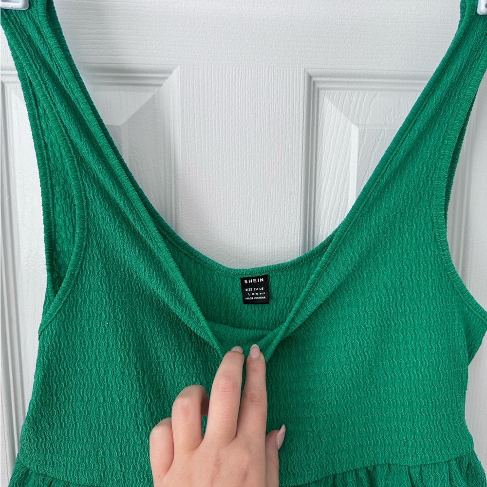 Shein Green 2-Piece Matching Ruffle Short / Top Set - Picture 5 of 6